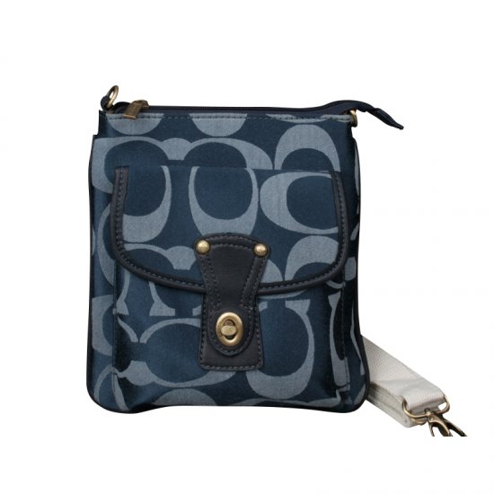 Coach Turnlock Signature Small Blue Crossbody Bags EPI | Women